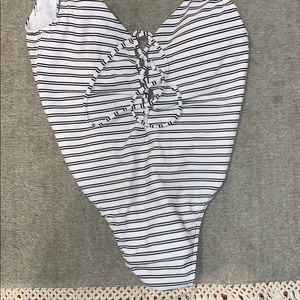 navy and white striped swimsuit from hollister